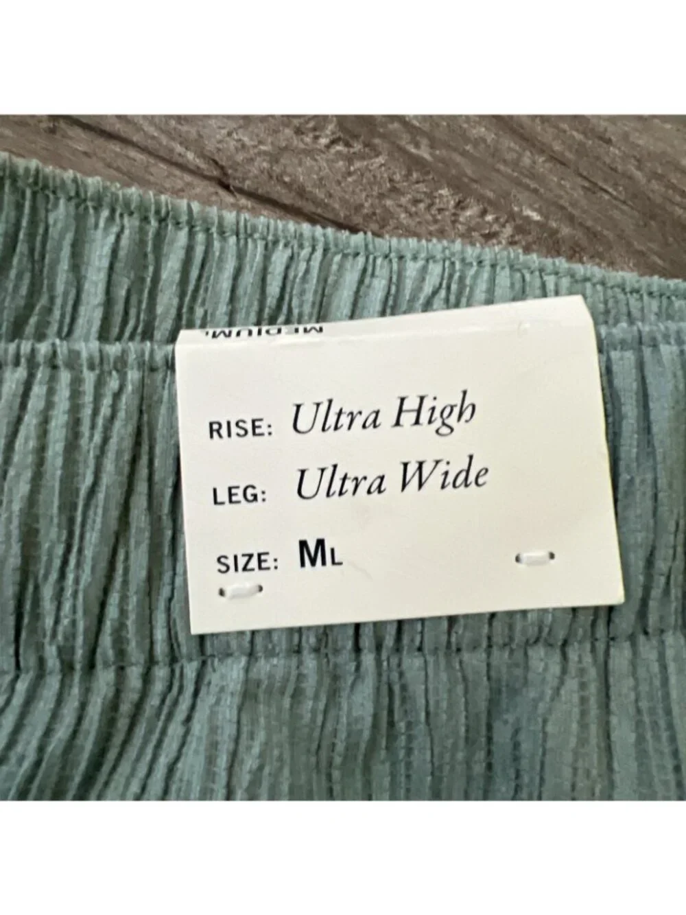 Abercrombie Fitch Crinkle Textured Pull On Pant Womens Medium Long Wide Leg New